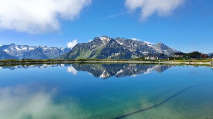 mountain lake reflection