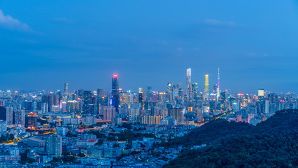 Guangzhou urban cityscape skyline night scene