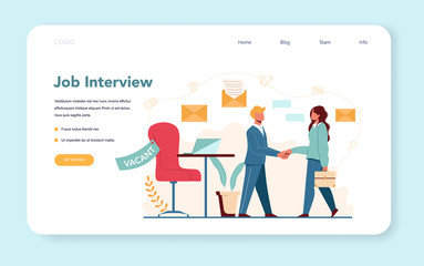 Human resources manager web banner or landing page. Idea