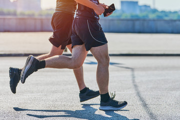 Running men.