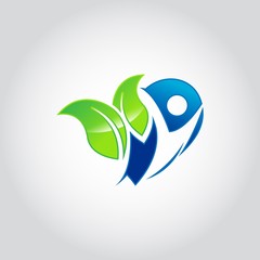 Nature care. Herbal logo Vector logo.