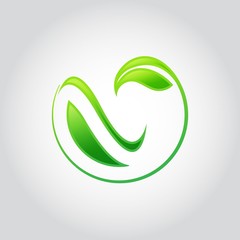 Nature care. Herbal logo Vector logo.