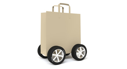 home delivered shopping white background