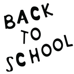Back to school lettering. Hand written simple words isolated on white background.