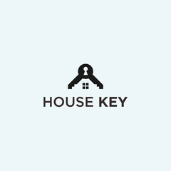 abstract house logo. key icon
