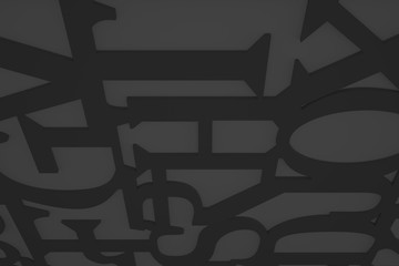 Geometrical shapes background. Black and white minimalist tech wall. Abstract 3D backdrop.