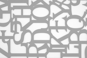 Geometrical shapes background. Black and white minimalist tech wall. Abstract 3D backdrop.
