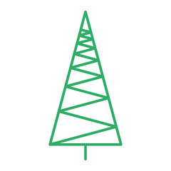 Christmas tree on white background. Simple flat Christmas tree vector icon. Xmas symbol. Outline fir