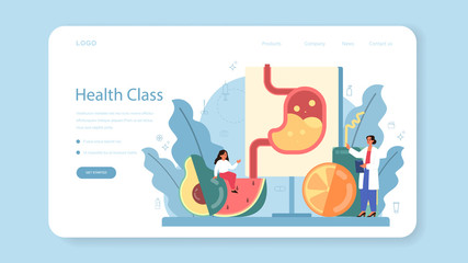 Healthy lifestyle class web banner or landing page. Idea of medicine