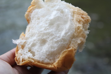 hand holding a slice