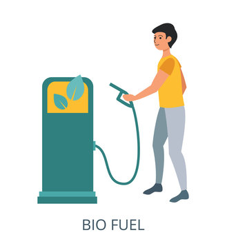 Bio Fuel concept, flat design vector illustration