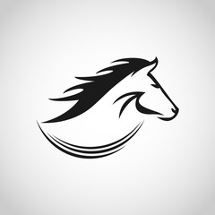 Silhouette head horse for element design symbol