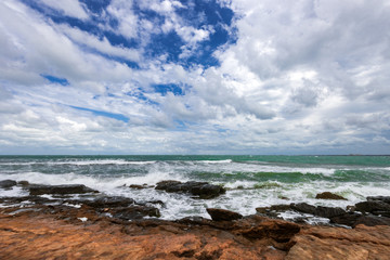 Rocky seaside in cloudy weather