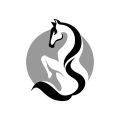 Silhouette head horse for element design symbol