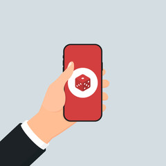 Smartphone in your hand concept. Game