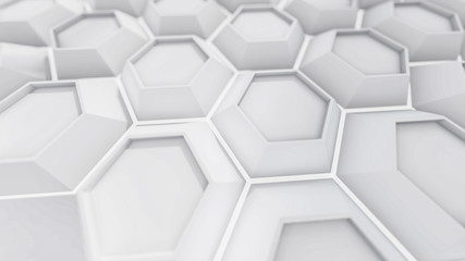 Fototapeta premium 3d Rendering Of White Hexagon Illustration 