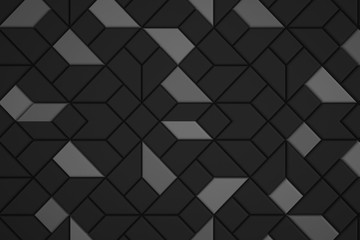 Trigonal abstract shapes background. Low poly triangles mosaic. Black and white crystals backdrop.