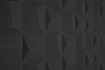 Obraz na płótnie Canvas Trigonal abstract shapes background. Low poly triangles mosaic. Black and white crystals backdrop.