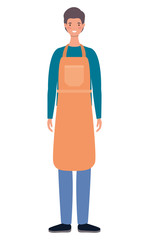 salesman cartoon with apron design of Shopping commerce and market theme Vector illustration