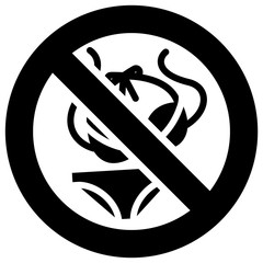 No Bikinis forbidden sign, modern round sticker