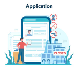 Unemployed online service or platform. Searching for work
