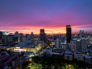 Fototapeta na wymiar Bangkok skyline at sunset