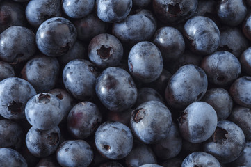 Macro photo of blueberries. The concept of healthy eating. Postcard concept