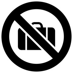 No baggage forbidden sign, modern round sticker