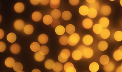 Abstract blur golden bokeh light Christmas holiday background