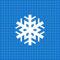 Blue banner with snowflake icon