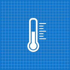 Blue banner with thermometer icon