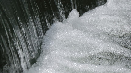 water flowing into the snow