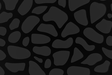 Minimalist organic abstract background. Natural black and white cyberpunk structure. Three-dimensional render visualization of microscopic shapes.