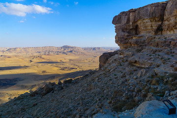 Cliffs and landscape in Makhtesh (crater) Ramon