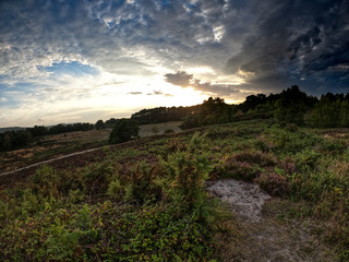 sunset over the mountains