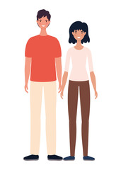 Isolated woman and man avatars cartoons design, Person people and human theme Vector illustration