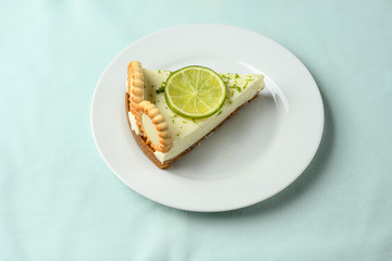 a slice of lemon pie on a plate