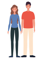 Woman and man cartoons design, Person people and human theme Vector illustration