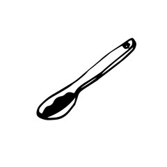 Hand drawn doodle spoon with jam