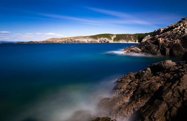 Landscape of Finistère, cap Sizun. Beautiful scenery in Bretagne / Brittany, France with a beautiful rocky coast.