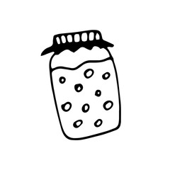 Hand drawn doodle jar of jam