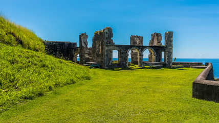 A view across the southern side of Brimstone Hill Fort in St Kitts