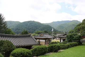 chinese garden in the mountains
