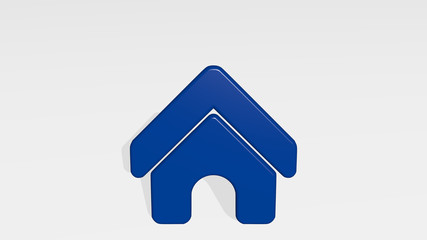 dog house 3D icon casting shadow, 3D illustration for animal and cute