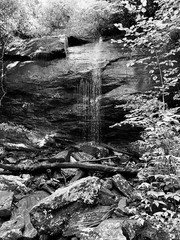 Small black and white waterfall