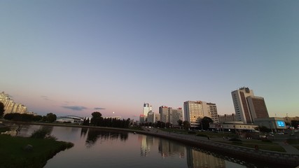 Fototapeta premium Minsk downtown views in the evening