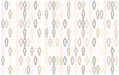 Male and female icons pattern background
