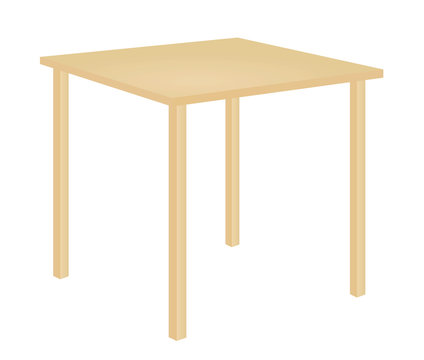 Beige  classic home table. vector illustration