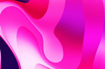 Fluid abstract background with colorful gradient. 2D illustration of modern movement.