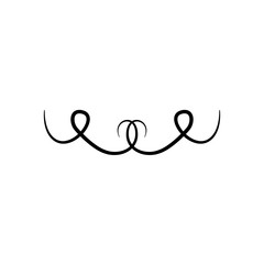 Fototapeta na wymiar divider with swirl shape icon, silhouette style